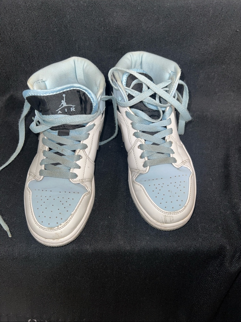 Jordan Kids High-Top Sneakers in Light Blue and White